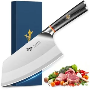 7 Inch Meat Cleaver Knife Professional German Stainless Steel