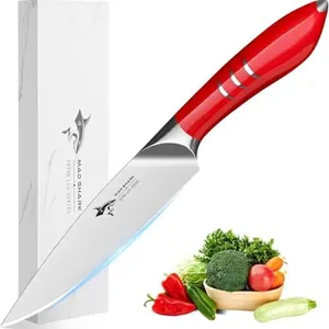 Paring Knife 5 Inch Ultra Sharp Ergonomic Handle Design Red